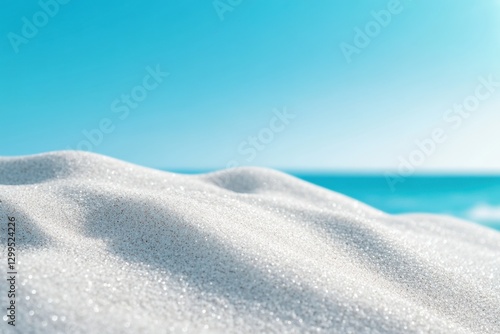 White Sand Beach with blue ocean background