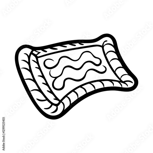 Doormat icon with wavy pattern, home decoration concept