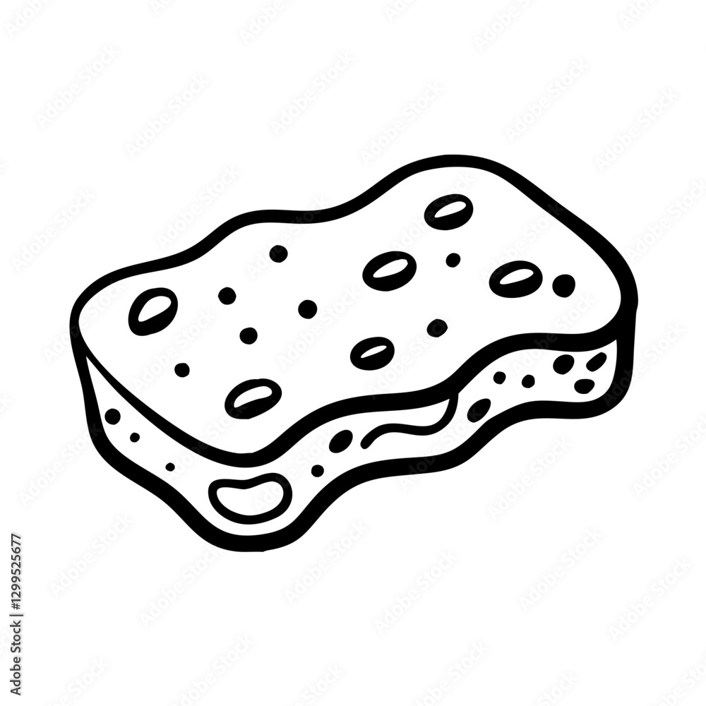 Sponge icon with porous texture, cleaning utility concept Sponge icon with porous texture, cleaning utility concept