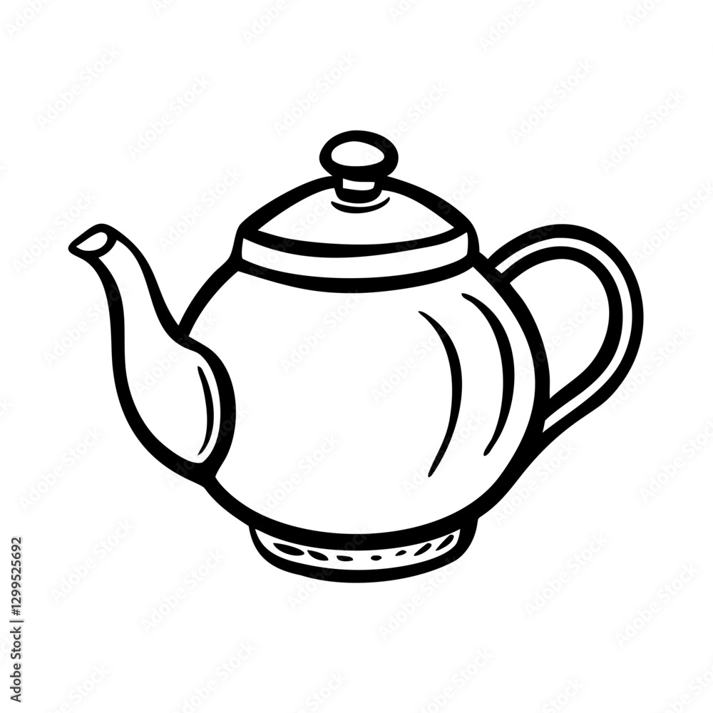 Teapot icon outlined with elegance, kitchen accessory concept Teapot icon outlined with elegance, kitchen accessory concept