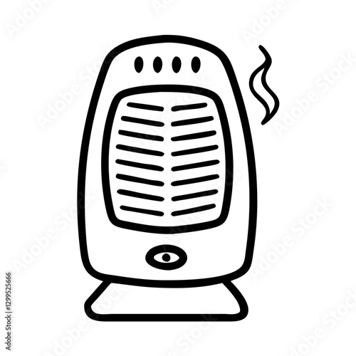 Space heater icon emitting warmth, cozy home concept