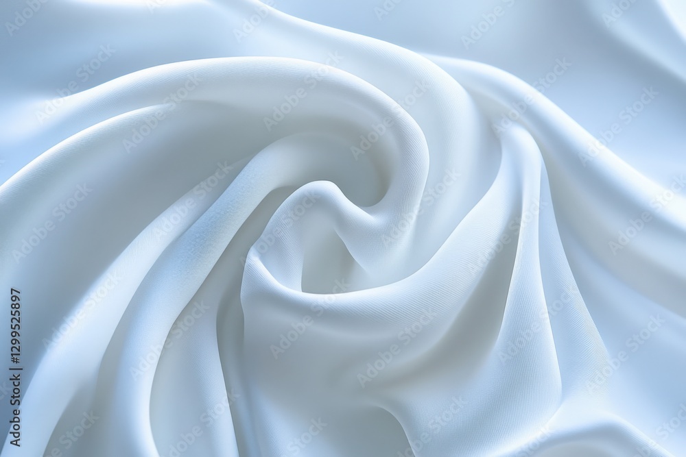 Fototapeta premium Abstract White Fabric Swirl Background Texture