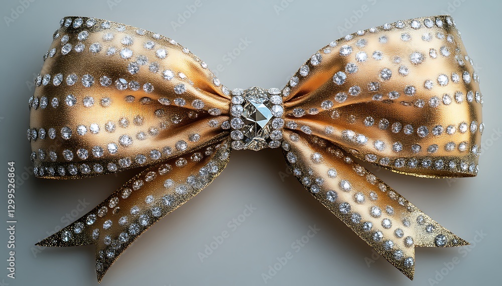 Gold bow with rhinestones Gold bow with rhinestones