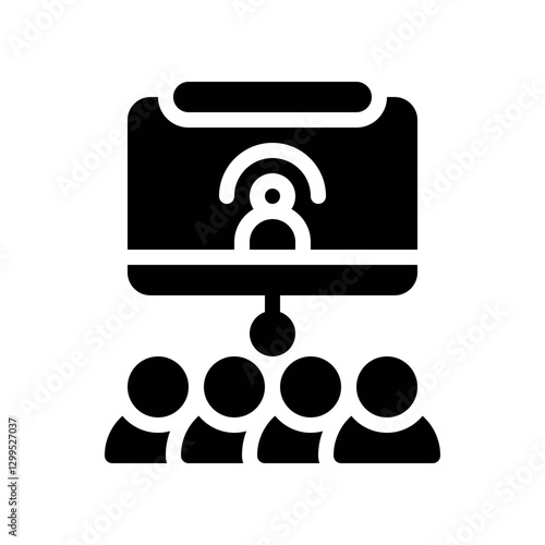 teleconference glyph icon