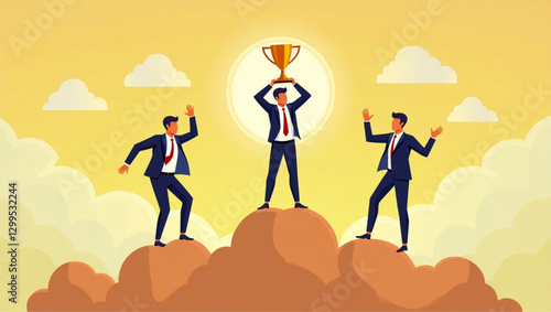 Celebrating Business Success and Leadership with a Triumphant Victory