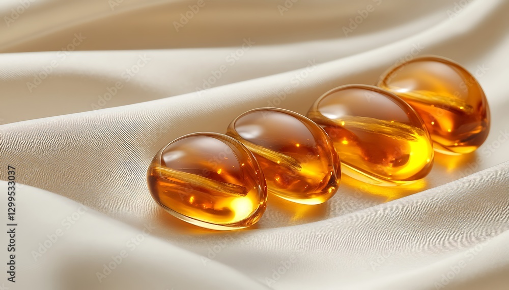 Golden Capsules on Smooth Fabric Golden Capsules on Smooth Fabric