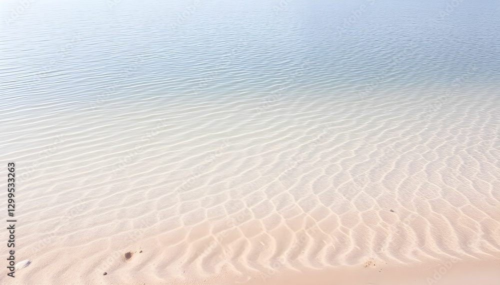 Obraz premium Minimalist seascape, soft pastel colors, horizon line, gentle gradient, tranquil atmosphere, misty sea, hazy sky, abstract composition, serene ocean view, subtle tones
