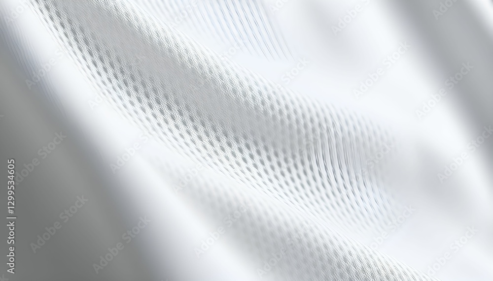 Naklejka premium Soft flowing fabric, pale blue silk, gentle folds and creases, delicate texture, ethereal light, minimalist backdrop, high-key lighting, subtle shadows, smooth surface, elegant drapery