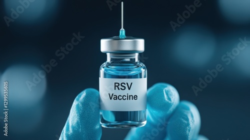 rsv Vaccine vial Held in Gloved Hand