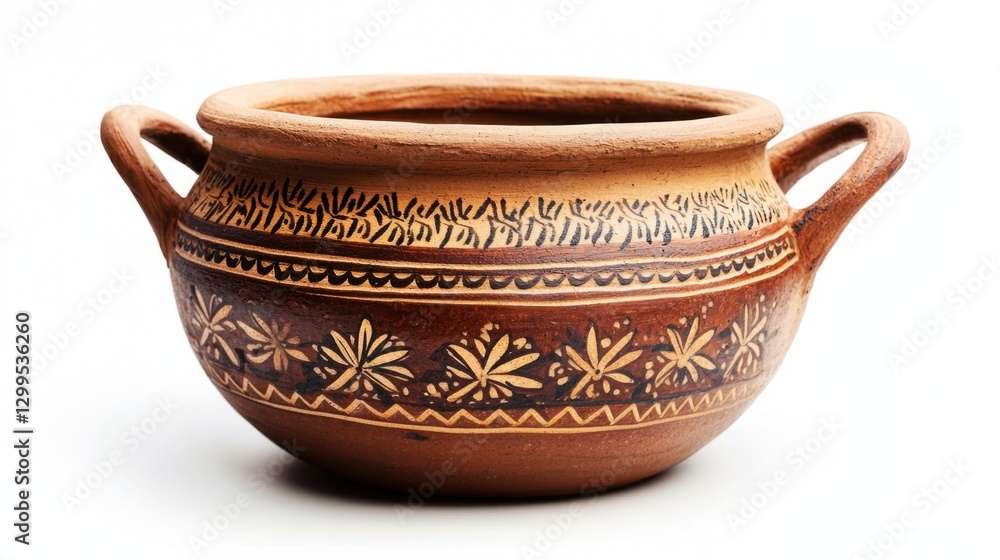 Handcrafted Ceramic Pot with Intricate Floral Patterns Art Design Handcrafted Ceramic Pot with Intricate Floral Patterns Art Design
