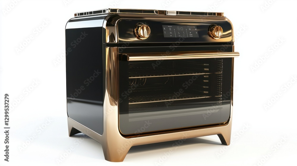 Obraz premium Modern Stylish Oven with Glossy Finish and Transparent Door Design