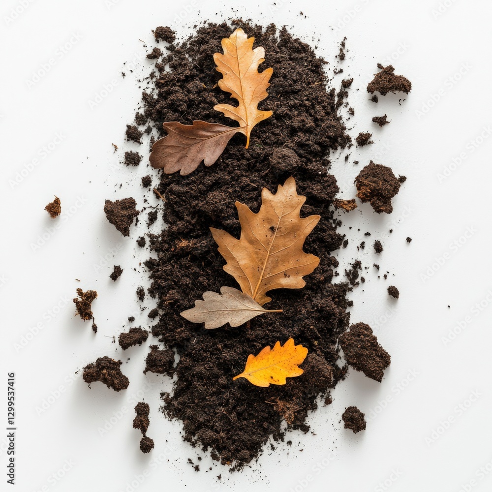 Fototapeta premium Autumn Leaves on Soil