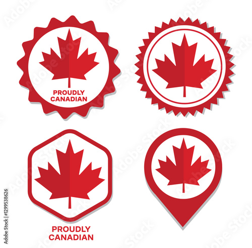 Made in canada symbol red emblem label sticker vector