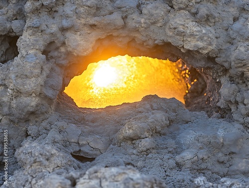 Wallpaper Mural Sunset Glowing Through Volcanic Rock Hole Torontodigital.ca