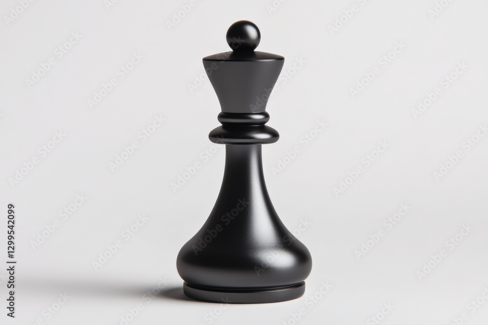 black chess queen piece on white background black chess queen piece on white background