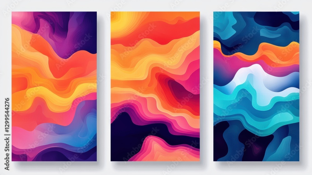 Obraz premium Vibrant abstract art in bold colors.