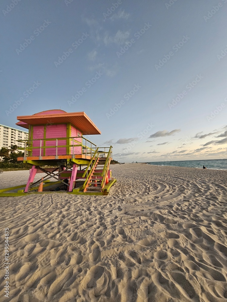 Iconic lifeguard stand at Miami Beach, Florida. Iconic lifeguard stand at Miami Beach, Florida.