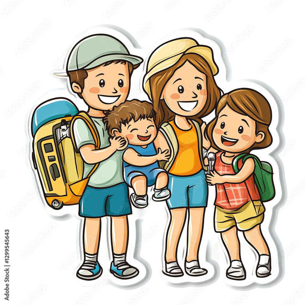 vector illustration of a happy family with children vector illustration of a happy family with children