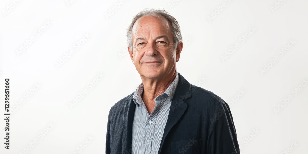 Confident Senior Man in Business Attire Against a Neutral Background Confident Senior Man in Business Attire Against a Neutral Background