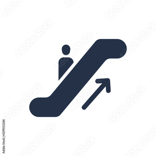 Escalator icon. Solid glyph series icon