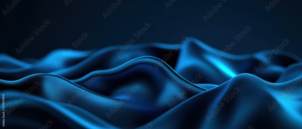 Obraz premium Abstract blue flowing silk texture background