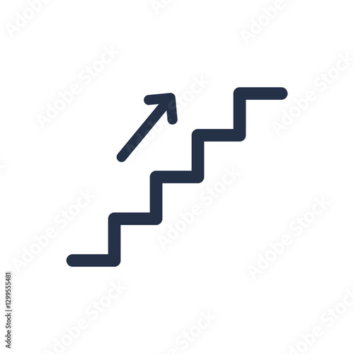 Stair up icon. Solid glyph series icon