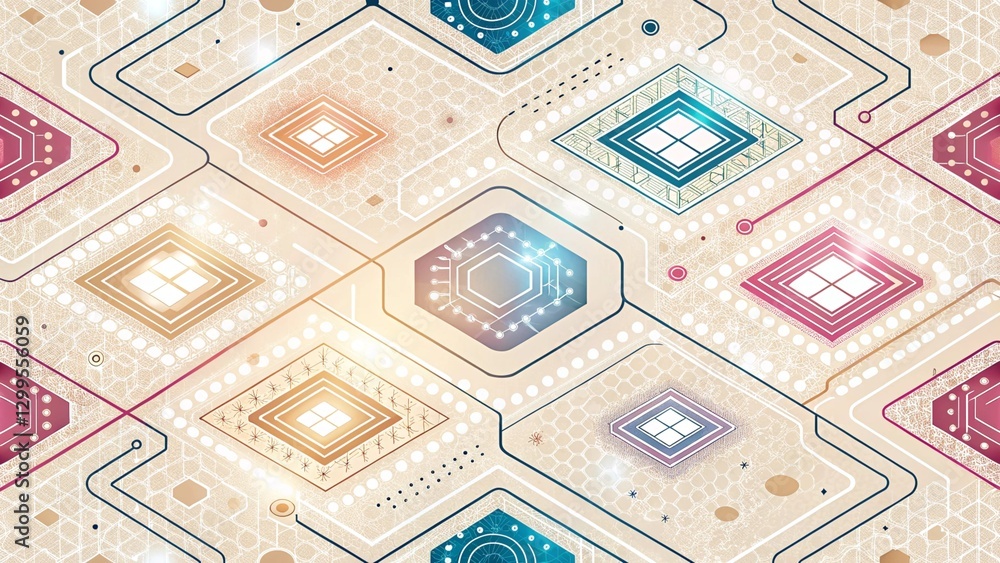 Obraz premium textured background with different geometric patterns 
