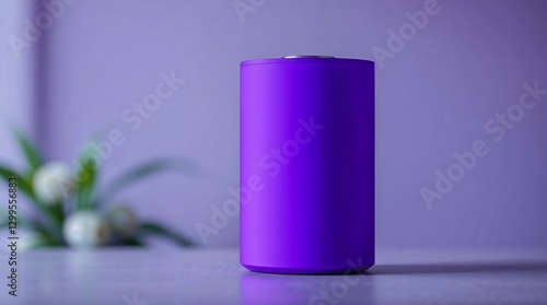 Wallpaper Mural Stylish purple container on a table with a soft background and decorative plants   Torontodigital.ca