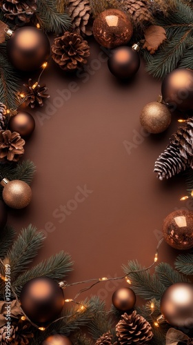 brown christmas ornament frame