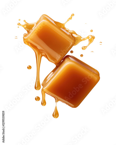 caramel candy on transparent background