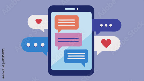 Supportive Texts An illustration of a smartphone displaying supportive text messages showcasing the textbased support that mental health counselors might offer.