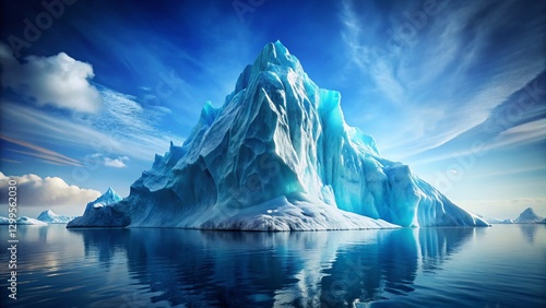 Wallpaper Mural Isolated Iceberg on Clear Background: Stunning Arctic Glacial Image for Design Projects Torontodigital.ca