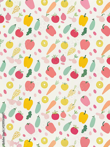 Wallpaper Mural Colorful vegetable pattern background. (1) Torontodigital.ca