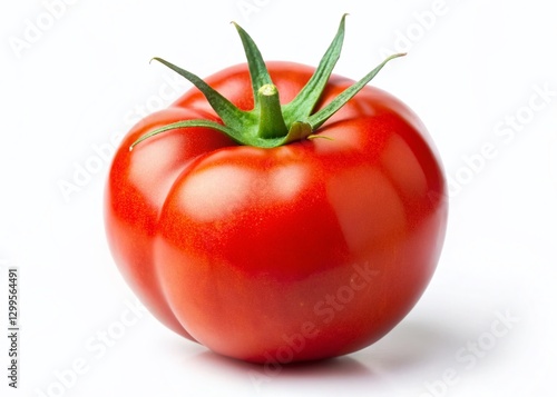 Wallpaper Mural Juicy Red Tomato Isolated on White Background - Fresh Produce Stock Photo Torontodigital.ca