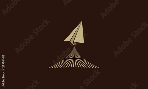 Paper Plane Going Up Logo Design
