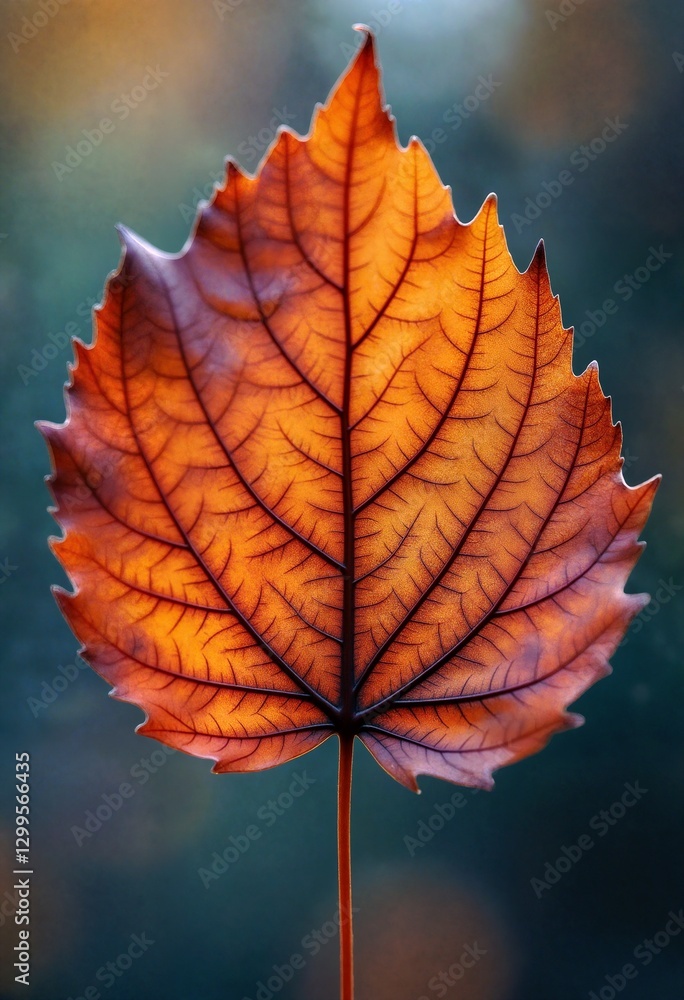 Fototapeta premium Autumn Maple Leaf Closeup with Red and Orange Colors