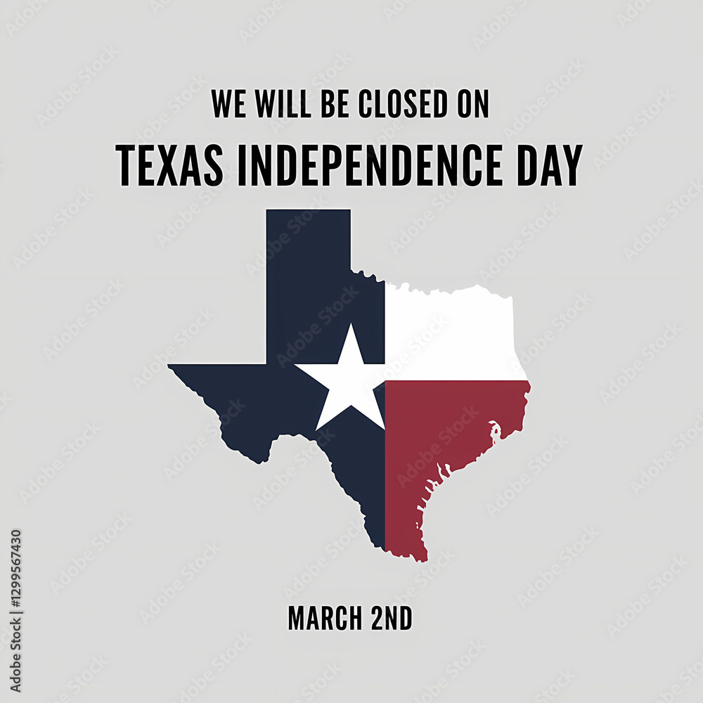 Fototapeta premium We Are Closed On Texas Independence Day