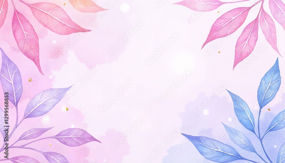 Obraz premium Pink and Blue Floral Pattern Background