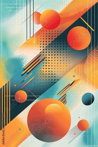 Vector illustration geometric shapes in postmodern style design for social media, post, poster