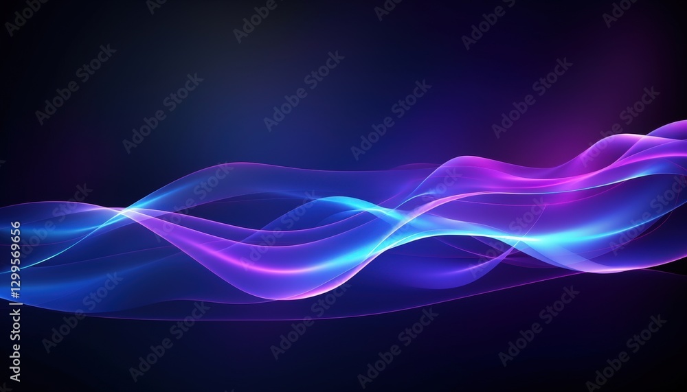 Abstract glowing waves on dark background for technology, science, or creative design project Abstract glowing waves on dark background for technology, science, or creative design project
