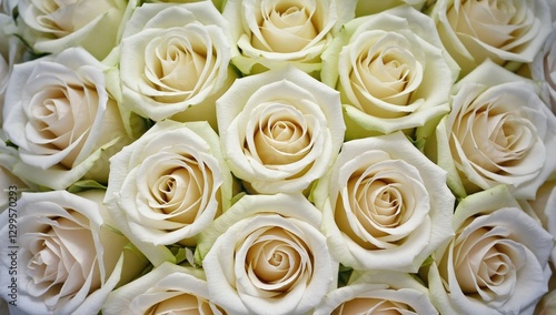 Elegant white roses arrangement floral shop indoor