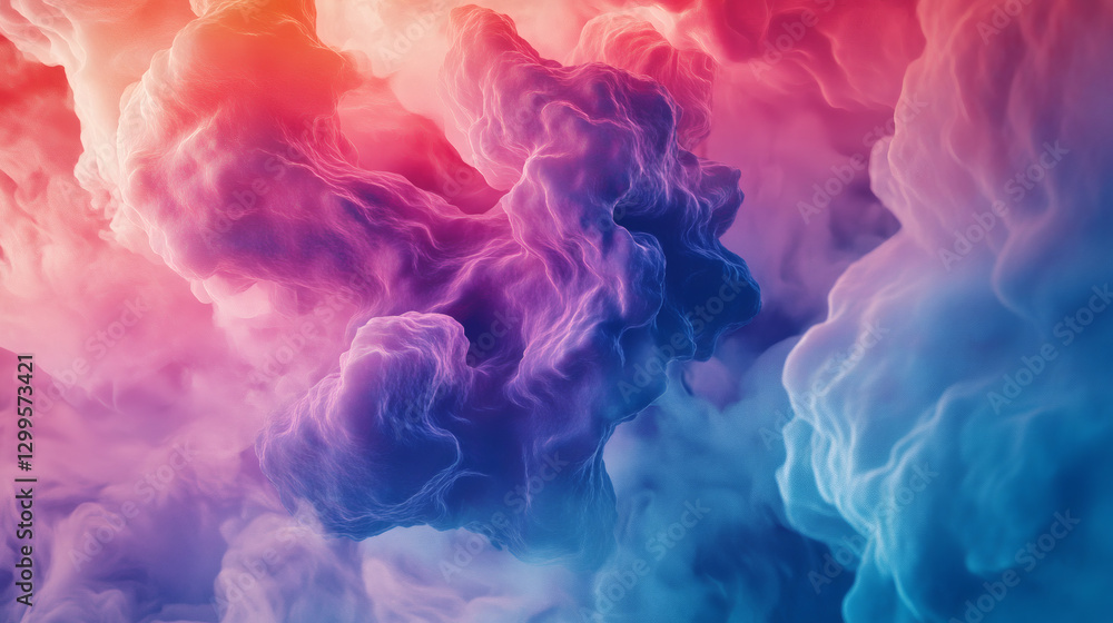 Fototapeta premium Abstract Multicolor Smoke Cloud Art Design