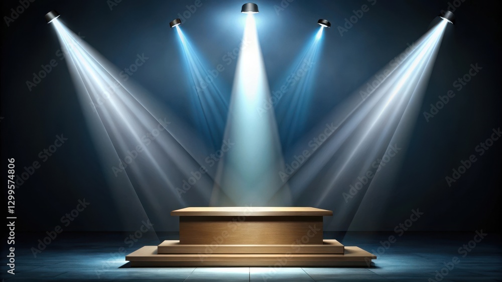 Obraz premium podium with spotlight on stage , music, venue, music, venue, performance, spotlight shine