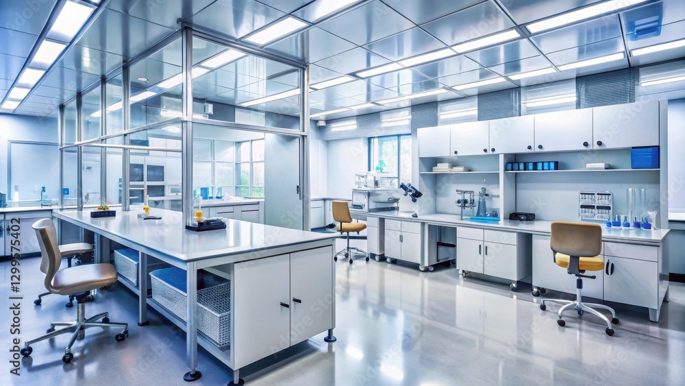 Advanced biotech lab with gene editing tools and cell culture systems in a sterile environment, microbiology, cell culture Advanced biotech lab with gene editing tools and cell culture systems in a sterile environment, microbiology, cell culture