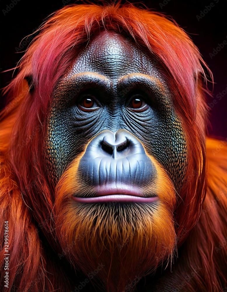 Obraz premium Gran macho orangután muy colorido.