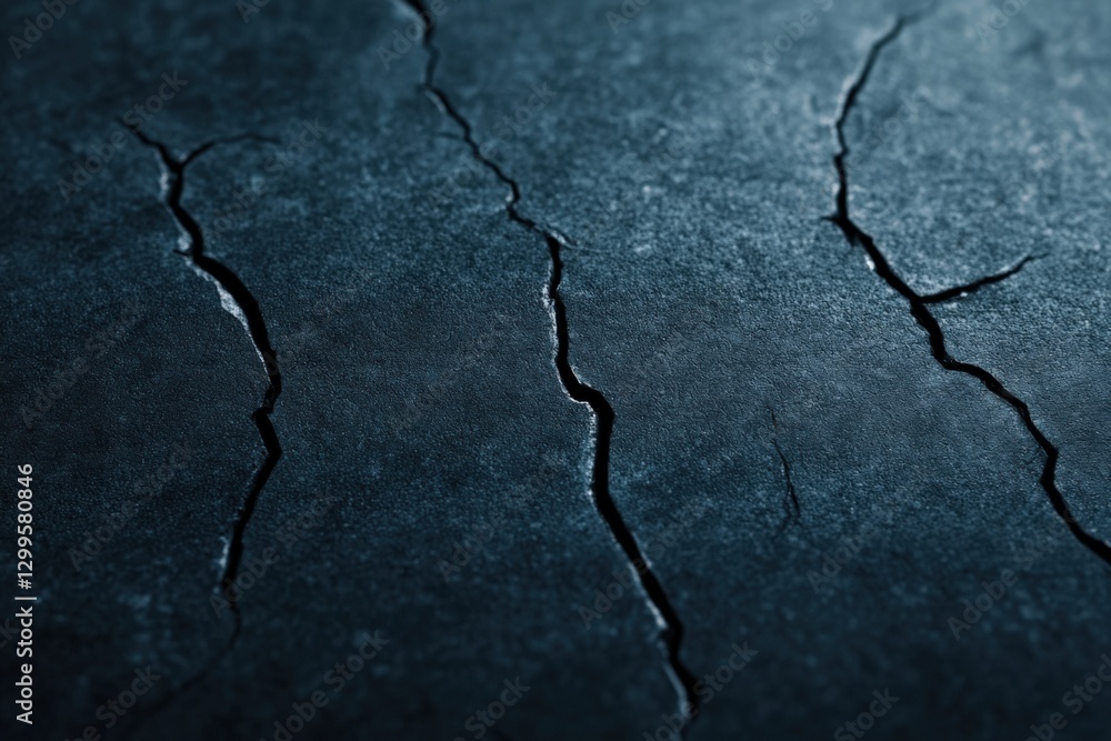 Obraz premium Dark Blue Cracked Surface Texture
