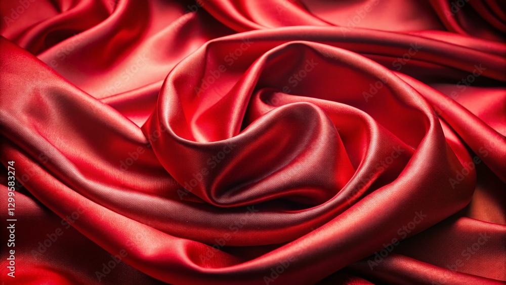 Obraz premium Luxurious Red Satin Fabric: Elegant Draped Texture Macro Photography