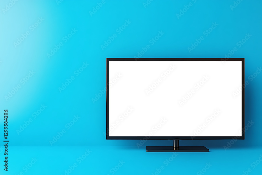 Modern Smart TV with a Clear PNG Display on a Blue Background, Perfect for Personalized Branding. Modern Smart TV with a Clear PNG Display on a Blue Background, Perfect for Personalized Branding.