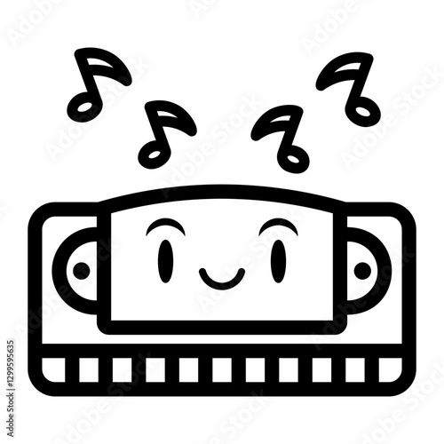 harmonica Line Icon