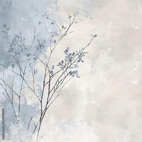 Abstract muted colors florals painting poster decoration